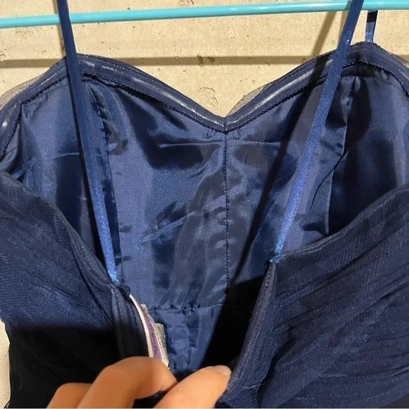 Hailey Logan by Adrianna Papell Formal Blue Glitter Mini Dress Size Juniors 5/6 - Picture 5 of 10